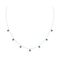 Real London Blue Topaz Station Necklace in Bezel Setting
