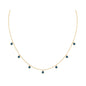 Real London Blue Topaz Station Necklace in Bezel Setting