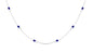 Pear Cut Created Blue Sapphire and Diamond Station Chain Necklace
