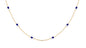 Pear Cut Created Blue Sapphire and Diamond Station Chain Necklace