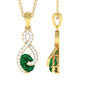 Natural 0.7 Carat Emerald Infinity Pendant Necklace with Diamond