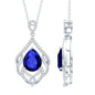 Lab Grown Blue Sapphire Designer Bridal Necklace with Diamond
