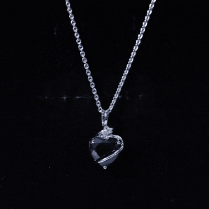 Certified 2.4 Carat Lab Grown Black Diamond Heart Necklace