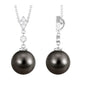 8 Carat Natural Tahitian Black Pearl Dangle Pendant with Diamond