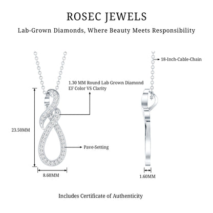Certified Lab Grown Diamond Infinity Pendant Necklace