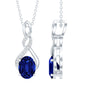 Lab Grown 1.5 Carat Blue Sapphire Infinity Pendant Necklace with Silver Chain