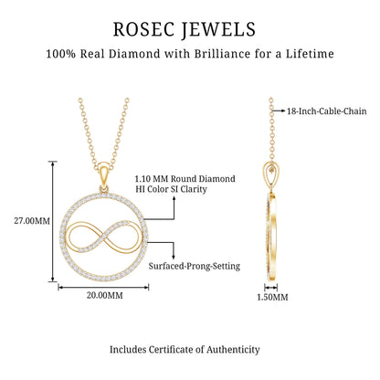 Diamonds Infinity Eternity Pendant Necklace
