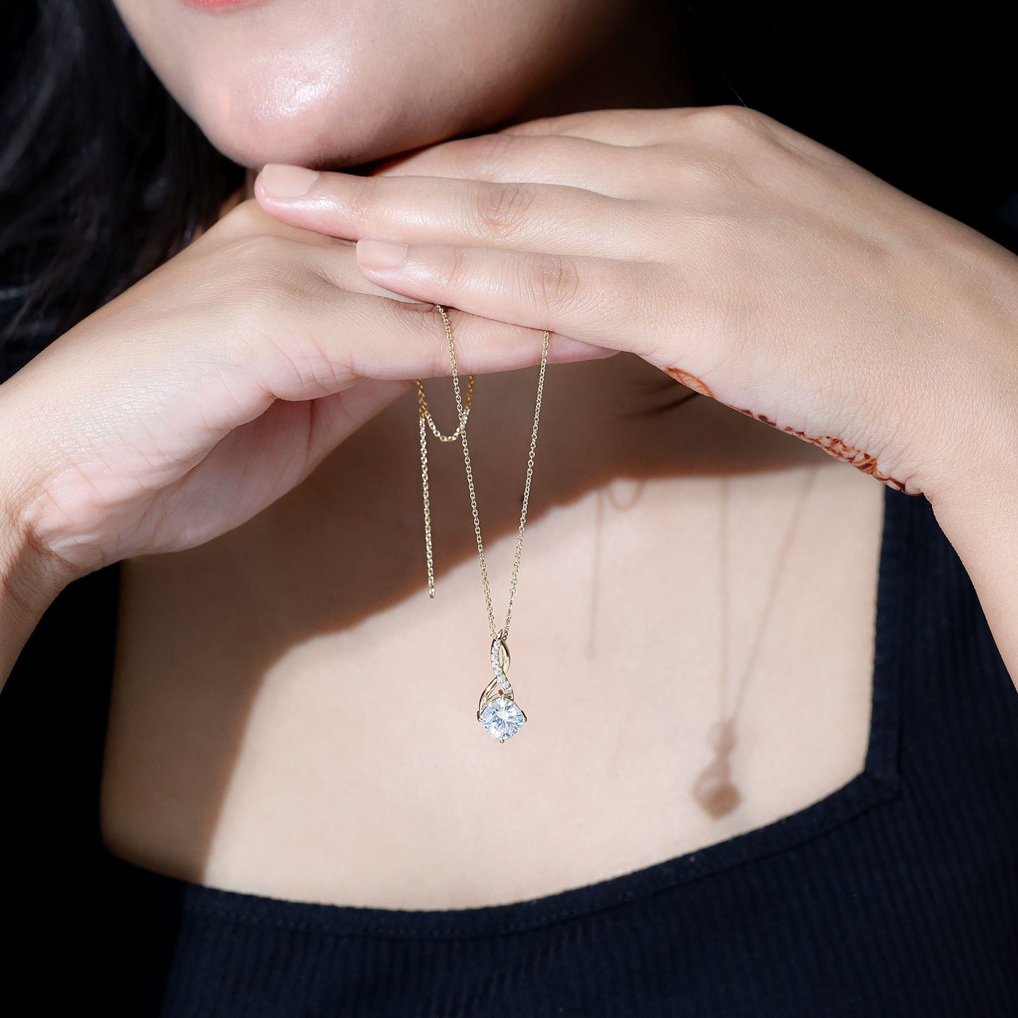Cushion Cut Moissanite Infinity Promise Necklace With Chain