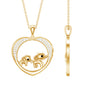 Diamond Elephant Mother Child Necklace