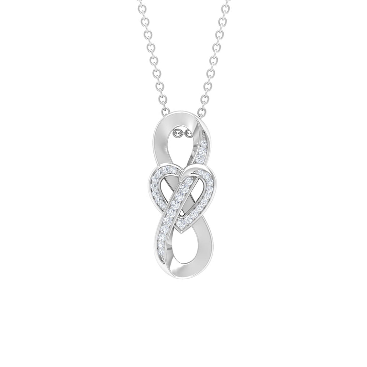 Certified Diamond Infinity Heart Necklace For Her