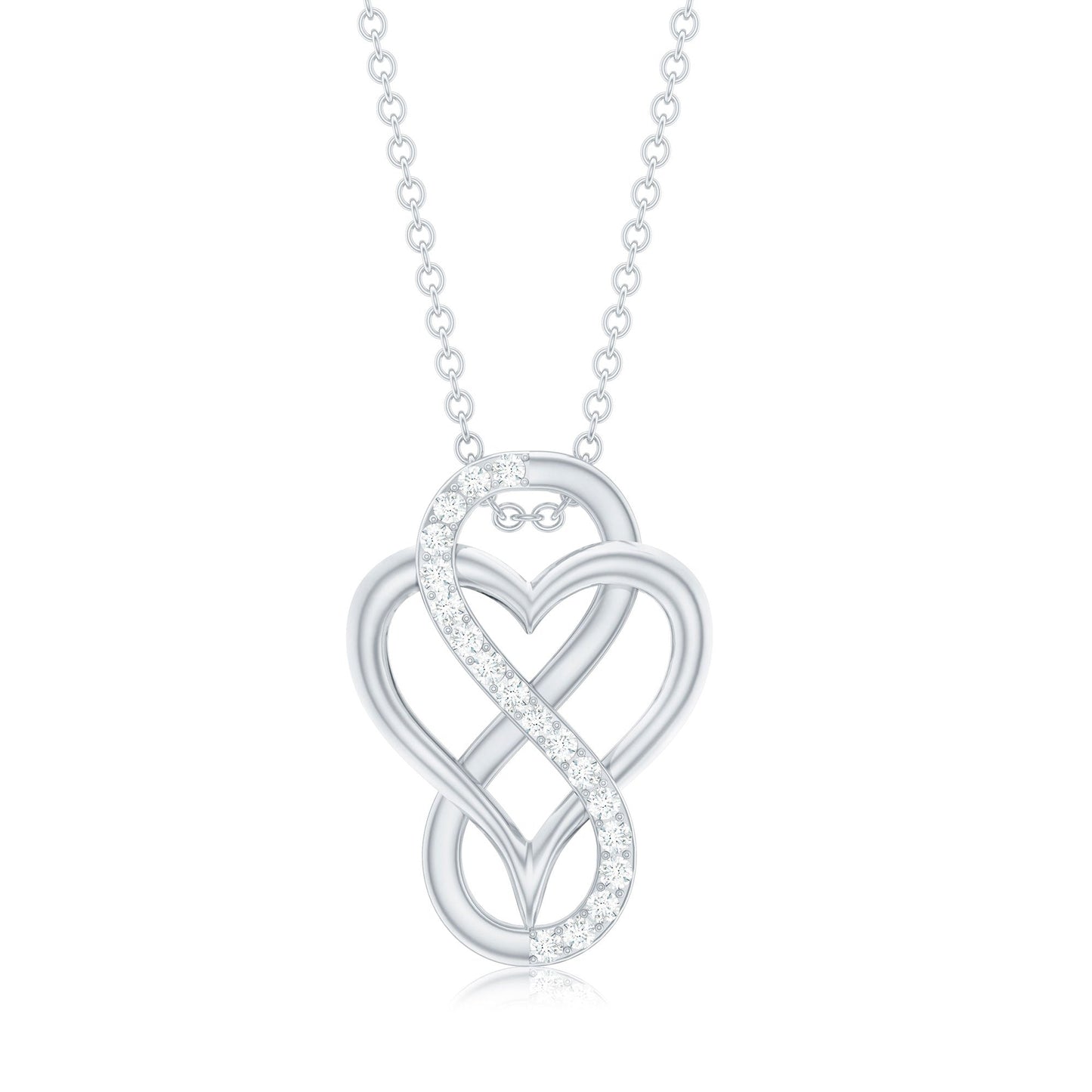 Brilliant Cut Diamond Infinity Heart Necklace for Women