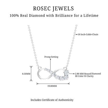 Diamond Infinity Pendant Necklace For Women