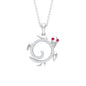 Ruby and Diamond Turtle Necklace With Chain