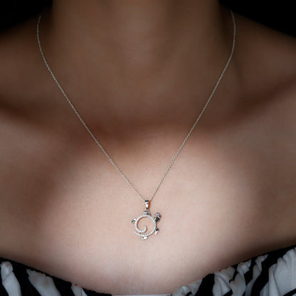 Ruby and Diamond Turtle Necklace With Chain