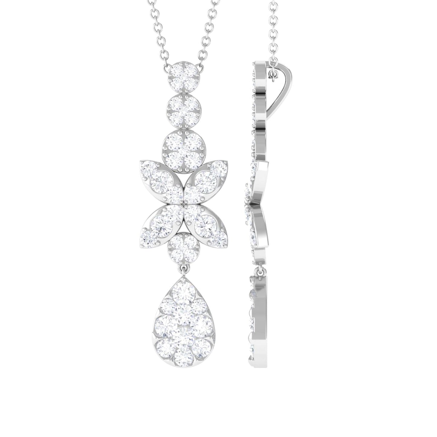 Certified Moissanite Dangle Pendant