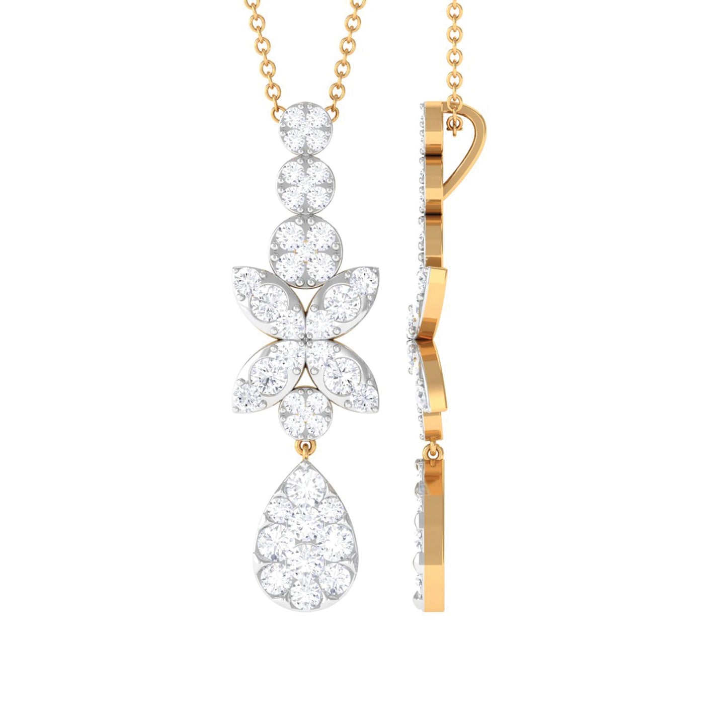 Certified Moissanite Dangle Pendant