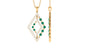 Real Emerald Designer Rhombus Pendant with Diamond