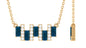 Baguette Cut London Blue Topaz and Diamond Bar Necklace