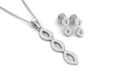 Natural Diamond Infinity Jewelry Set for Women