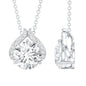Certified 2 Carat Round Lab Grown Diamond Bridal Necklace