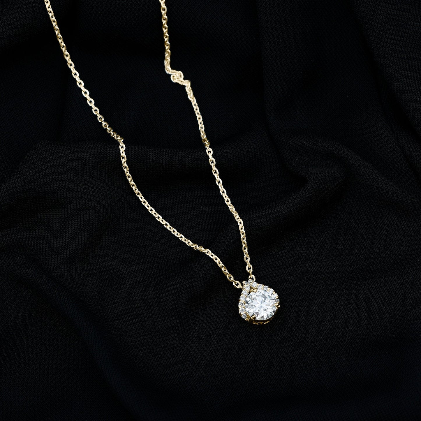 Certified 2 Carat Round Lab Grown Diamond Bridal Necklace