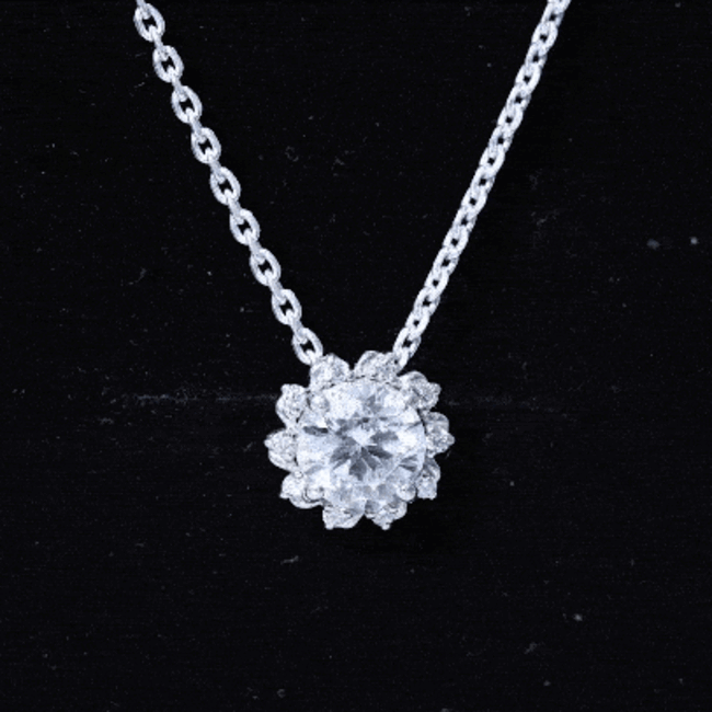 2 Carat Round Cut Lab Grown Diamond Starburst Necklace