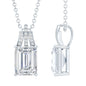 1.8 Carat Solitaire Lab Grown Diamond Emerald Cut Necklace