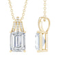 1.8 Carat Solitaire Lab Grown Diamond Emerald Cut Necklace