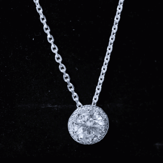 Certified 2 Carat Circle Lab Grown Diamond Necklace With Halo