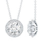 Certified 2 Carat Circle Lab Grown Diamond Necklace With Halo
