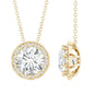 Certified 2 Carat Circle Lab Grown Diamond Necklace With Halo