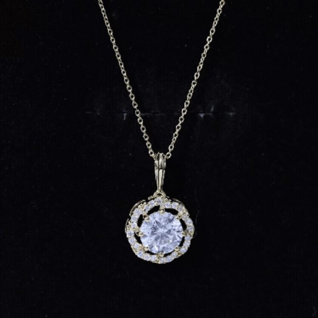 Certified 2 Carat Lab Grown Diamond Bridal Necklace For Bride