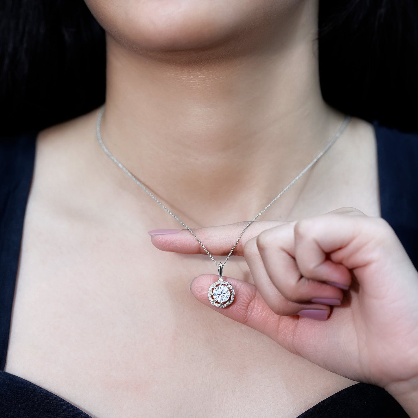 Certified 2 Carat Lab Grown Diamond Bridal Necklace For Bride