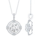 2 Carat Lab Grown Diamond Double Halo Necklace With Decorated Bail