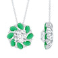 2 Carat Lab Grown Diamond Emerald Flower Bridal Necklace
