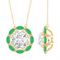 2 Carat Lab Grown Diamond Bridal Necklace With Emerald
