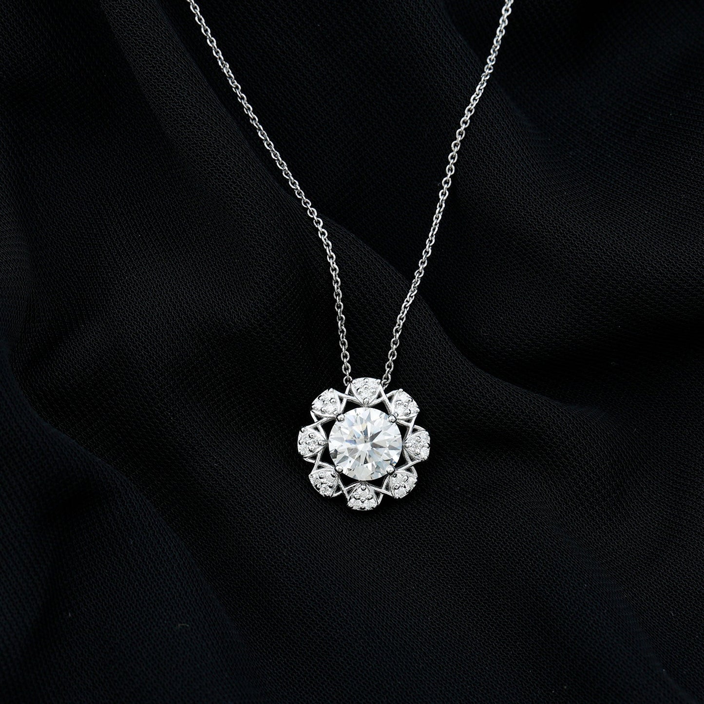 Certified 2 Carat Lab Grown Diamond Designer Solitaire Necklace
