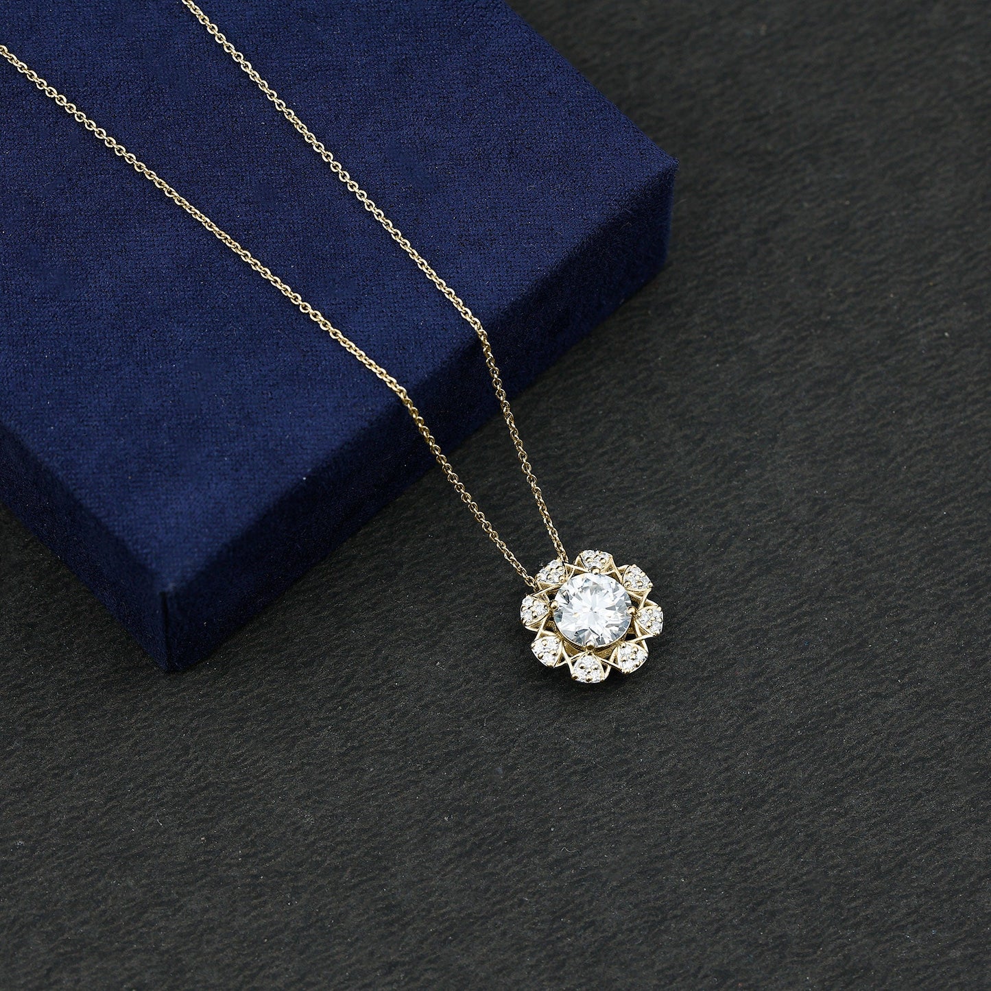 Certified 2 Carat Lab Grown Diamond Designer Solitaire Necklace