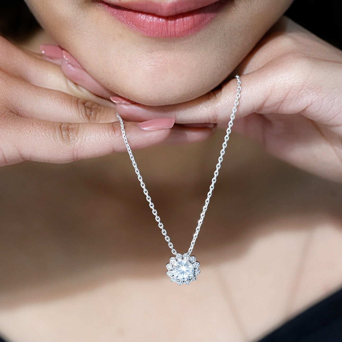 Certified 2 Carat Lab Grown Diamond Cocktail Necklace For Women
