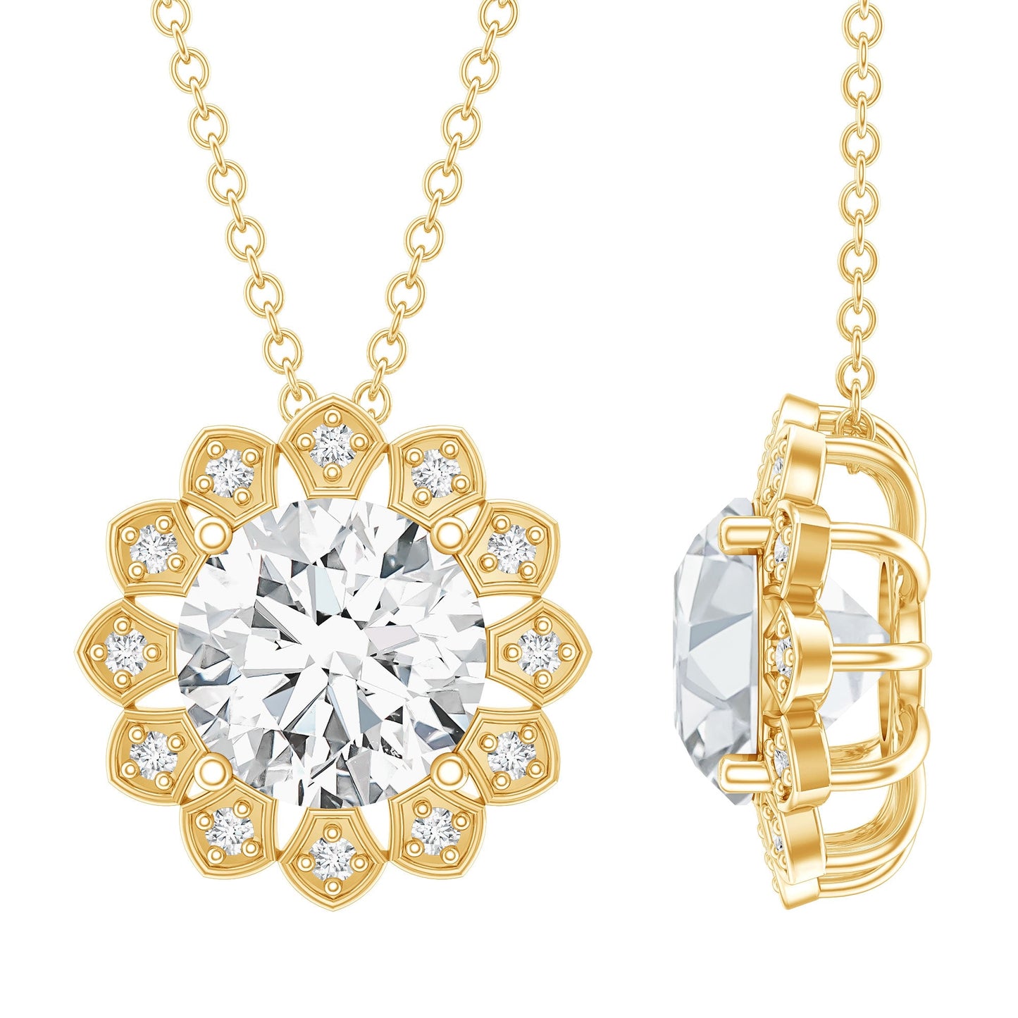 Certified 2 Carat Lab Grown Diamond Cocktail Necklace For Women