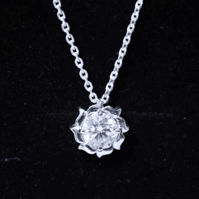 2 Carat Solitaire Lab Grown Diamond Flower Necklace