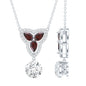 1.2 Carat Lab Grown Diamond Dangle Necklace With Garnet