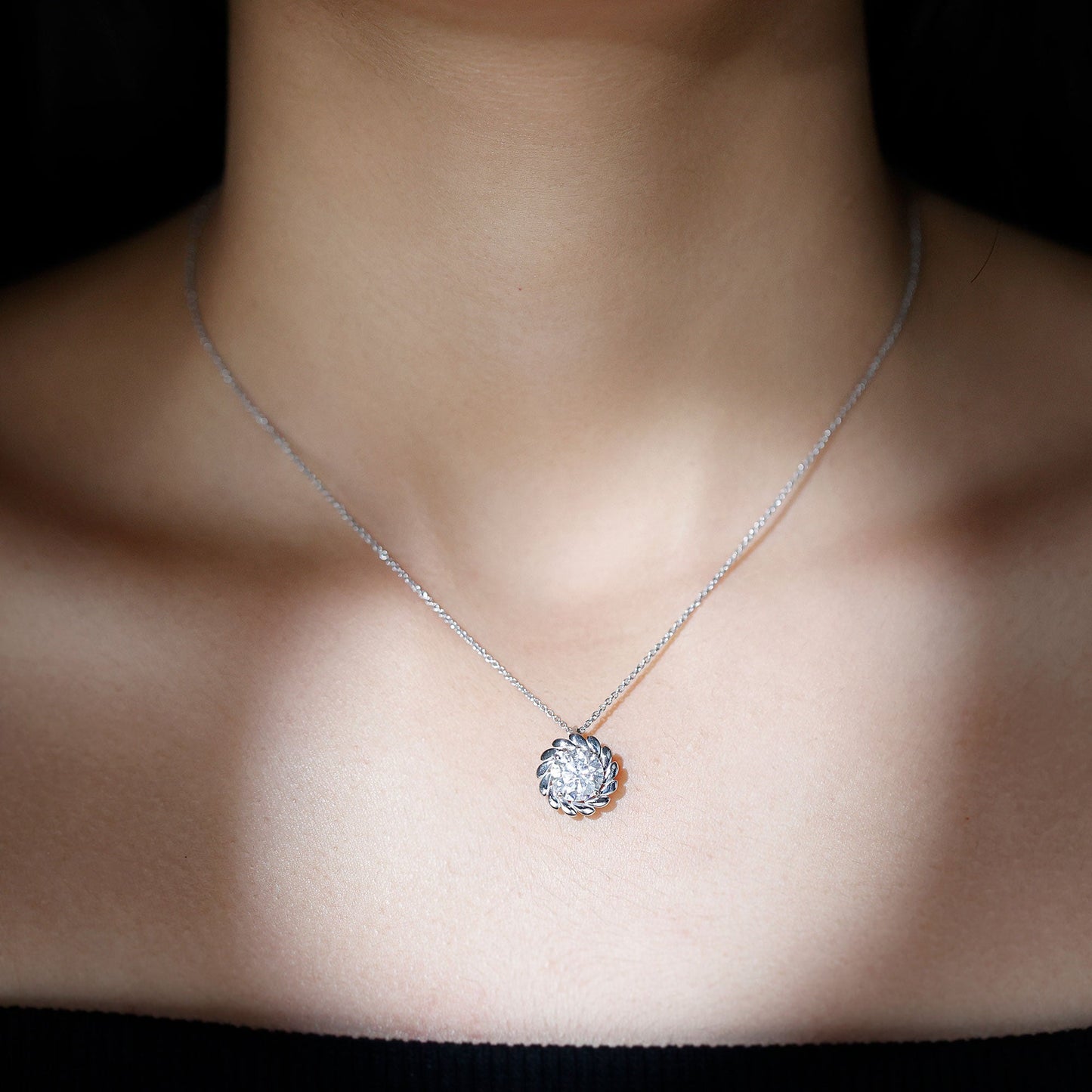2 Carat Lab Grown Diamond Solitaire Necklace For Women