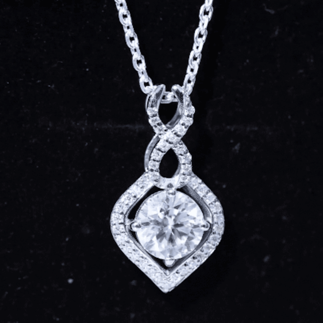 2 Carat Round Lab Grown Diamond Infinity Loop Necklace
