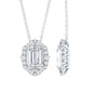 Certified 1.8 Carat Emerald Cut Lab Grown Diamond Statement Necklace With Halo