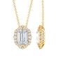 Certified 1.8 Carat Emerald Cut Lab Grown Diamond Statement Necklace With Halo