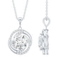 Prong Set 2 Carat Round Lab Grown Diamond Swirl Pendant Necklace