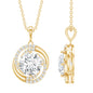 Prong Set 2 Carat Round Lab Grown Diamond Swirl Pendant Necklace