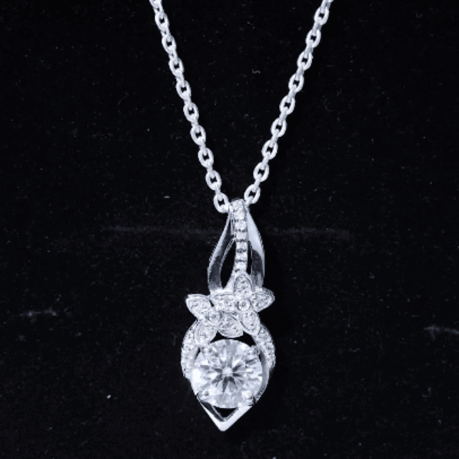 Lab Grown Diamond Flower Statement Necklace