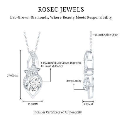 Lab Grown Diamond Flower Statement Necklace